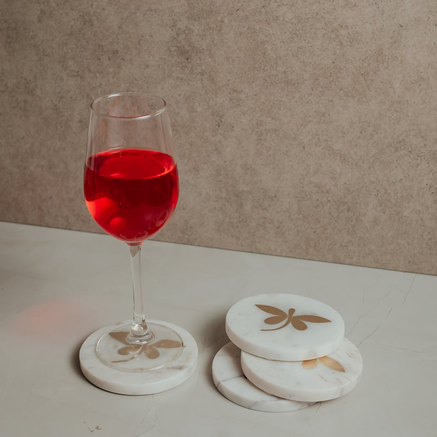 White Marble Coasters Set of 4