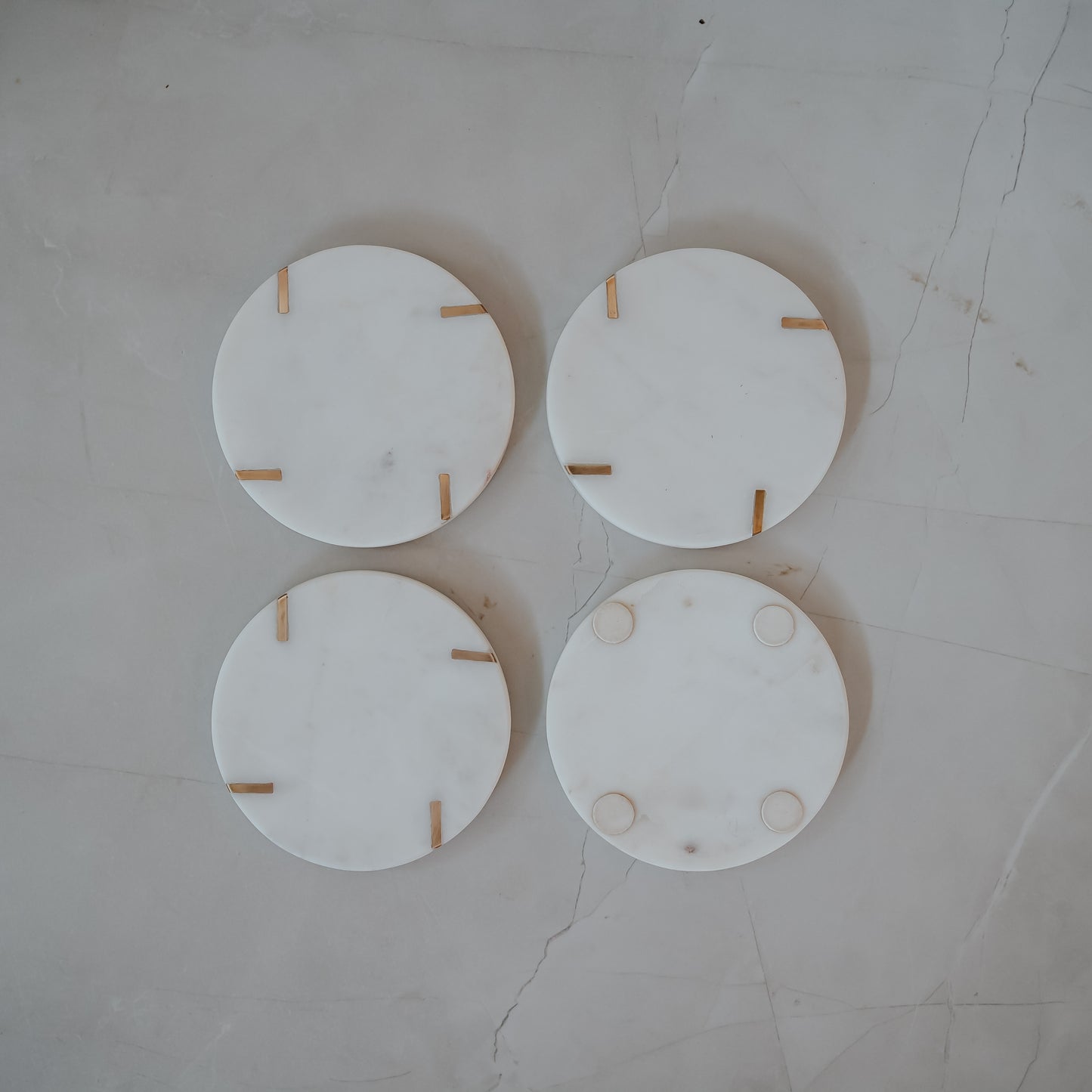 White Marble Coasters Set of 4