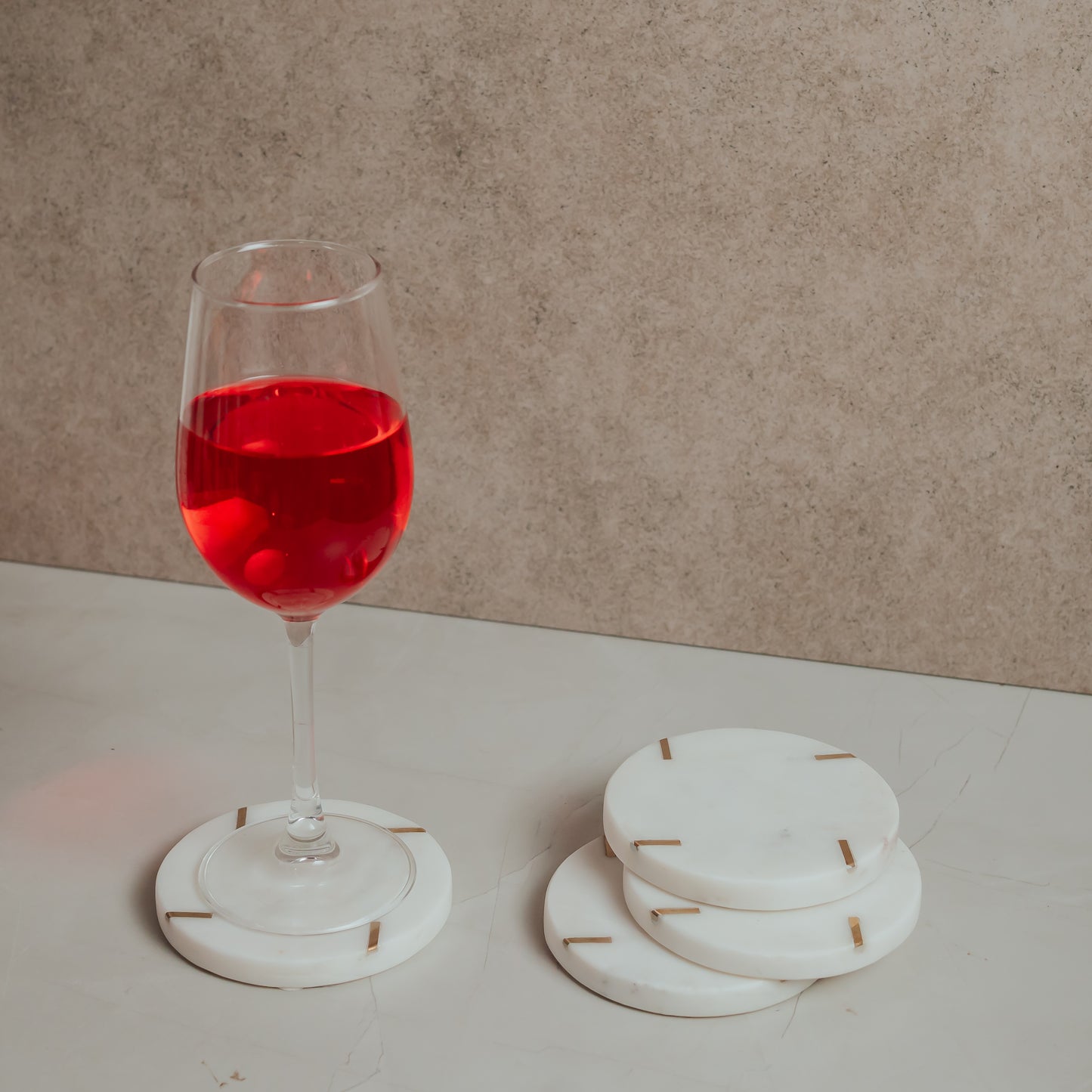 White Marble Coasters Set of 4